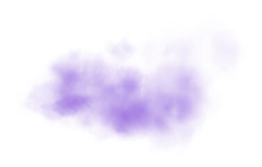Purple fog or smoke. Purple smog clouds on floor. Cigarette smoke. Morning fog over land or water surface. Magic haze. Cloud, smoke, fog. PNG.