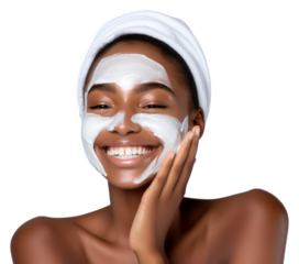 PNG Black woman for facial cosmetics portrait adult white.