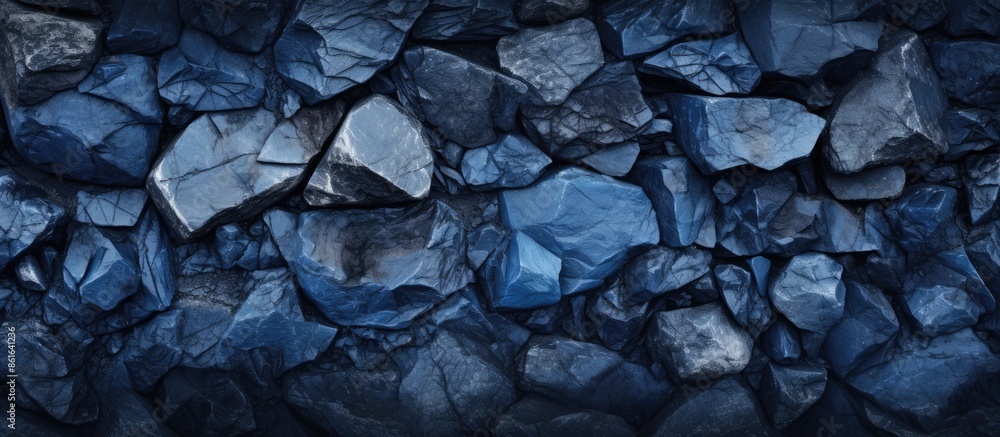 Aufkleber navy blue stone texture from the top with a copy space image.