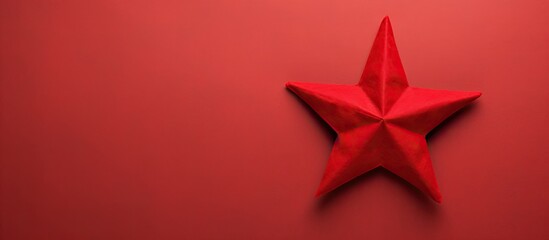 Obraz premium Felt Red Star with copy space image.