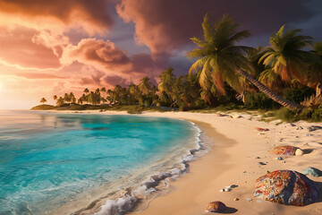 beach with palm trees