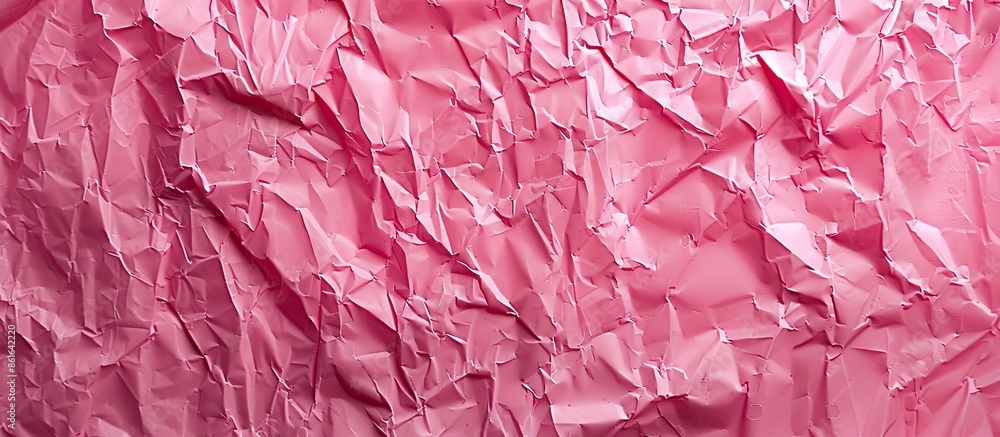 Aufkleber Design with a crumpled pink paper texture background suitable for copy space image.