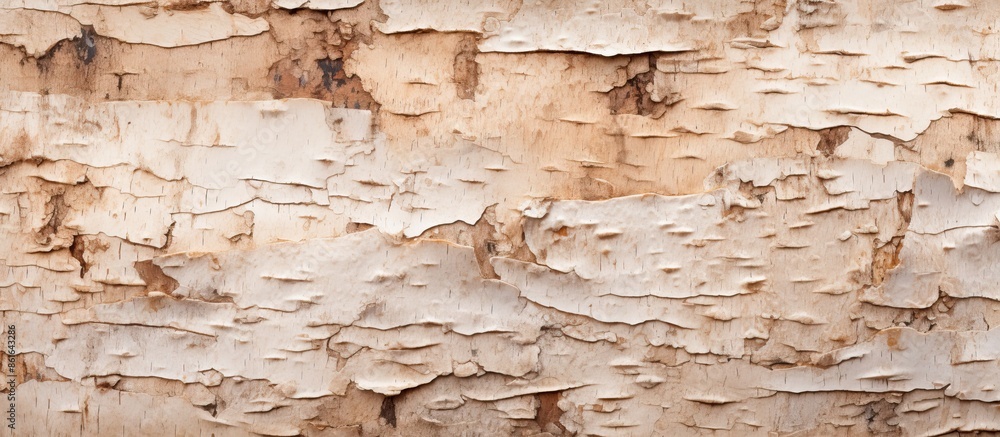 Poster close-up of a natural background with a textured birch bark appearance, suitable for a copy space im