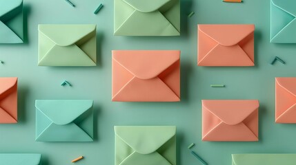 Email marketing campaign flat design top view healthy living theme render Triadic Color Scheme