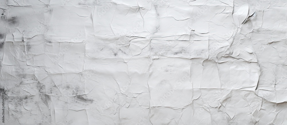 Aufkleber Grunge backdrop with a white creased and crumpled paper texture, ideal for displaying images or text with copy space image.