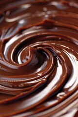 A close-up view of a delicious-looking chocolate swirl on a plate, perfect for food or dessert photography