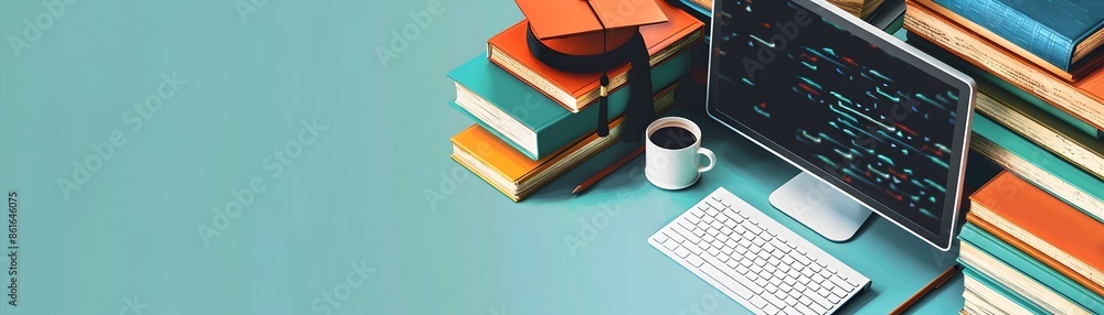 Poster secure online exam setup with proctoring system for distance learning and academic integrity