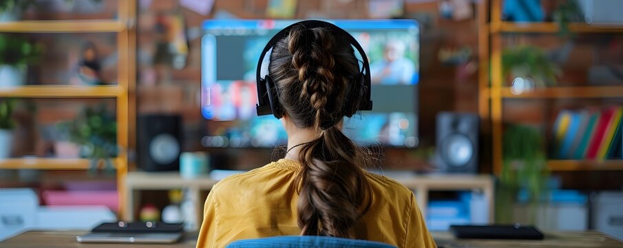 Educator Recording Educational Video Using Digital Tools and Resources for Distance Learning