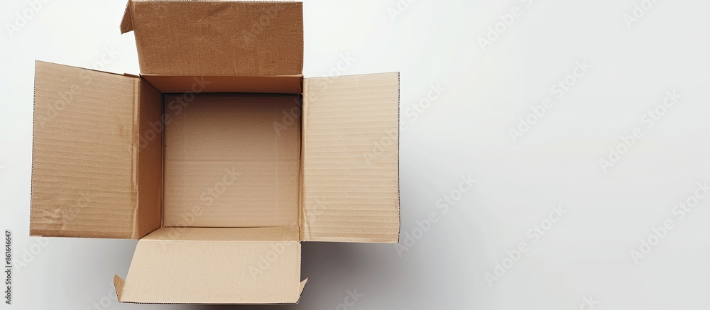 Poster An opened box against a white background with copy space image.