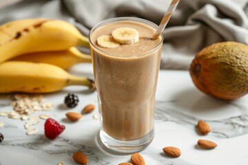 View of a healthy smoothie on countertop