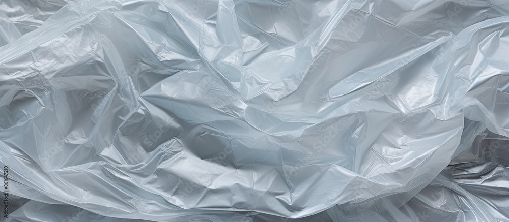 Poster texture of crumpled polyethylene film with copy space image.