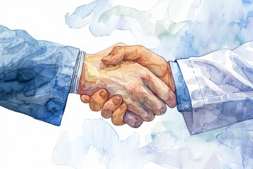 Medical conference on healthcare investments, watercolor style, professional collaboration