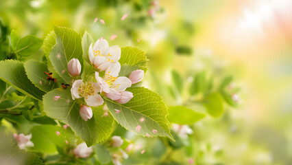A beautiful green leafy tree with pink flowers