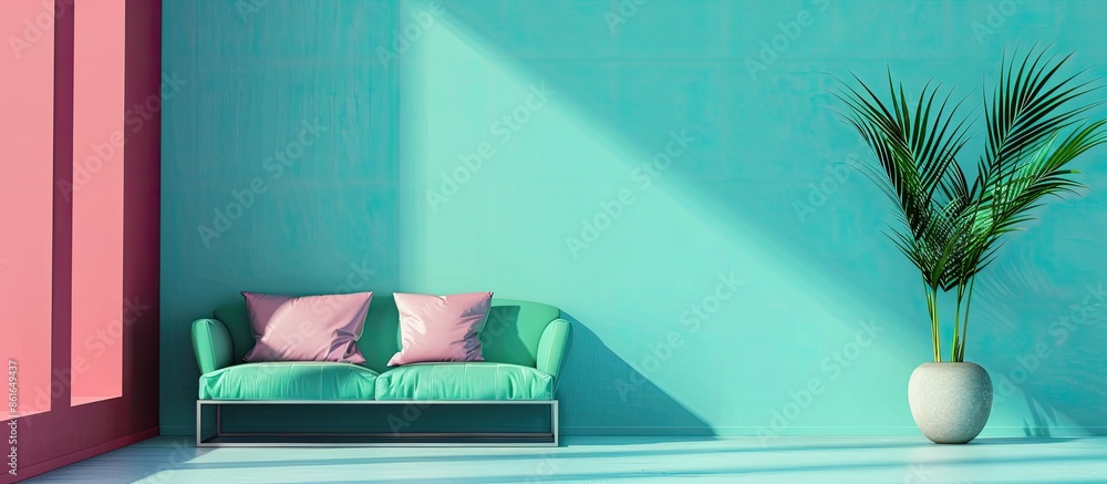 Aufkleber free space and sofa . with copy space image. Place for adding text or design