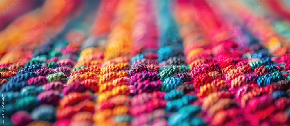 Aufkleber Closeup of colorful carpet texture. with copy space image. Place for adding text or design