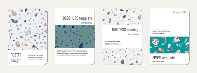 Obraz premium Note book cover design. Terrazzo abstract