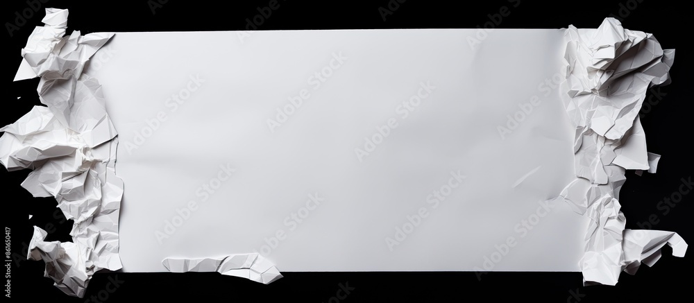 Leinwandbilder a torn white note paper attached to a black surface with visible adhesive tape, providing a backdrop