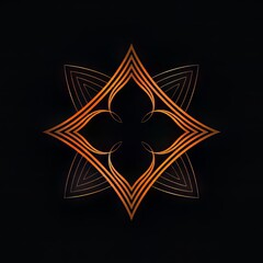 Symmetrical Symbol Shape Floral Illustration