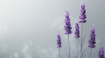 Fototapeta premium Lavender Stems Against Soft Background