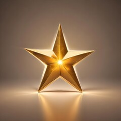 Obraz premium Illuminated gold star on a plain background