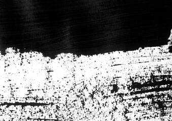black ink texture brush on white background 