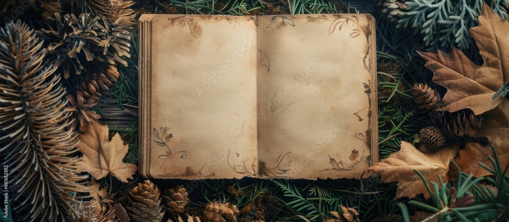 Aufkleber Mock up of a nature-themed layout with a blank note for adding text or images, providing ample copy space image.