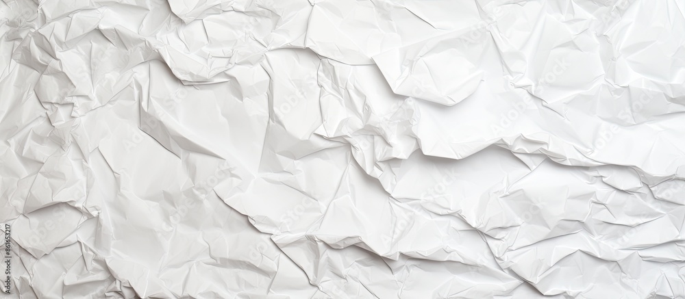Poster A crumpled paper texture isolated on a white background for use as a copy space image.