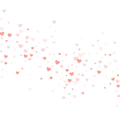 Red hearts scattered on white background.