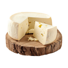 AI Image of Round Brazilian Minas Cheese (Cured or Fresh) with Transparent Background