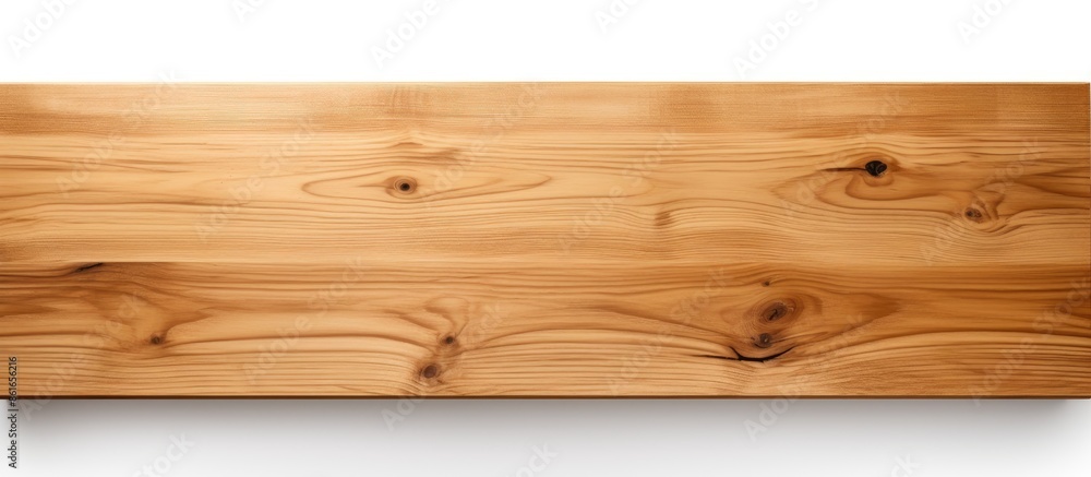 Aufkleber view a wooden table top from a perspective angle, isolated on a white background with a clipping pat