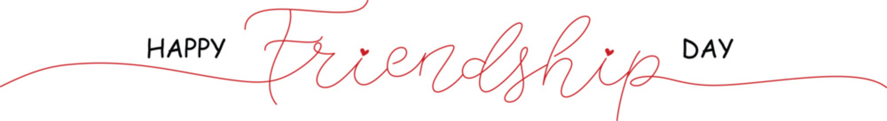 Happy friendship day lettering vector. Friendshipday card