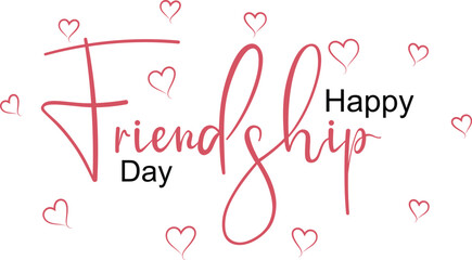 Happy friendship day lettering vector. Friendshipday card