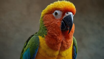 Obraz premium A parrot's perspective on learning to mimic human speech for the first time ai-generated