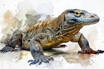 Obraz premium A colorful lizard perched on a pure white surface