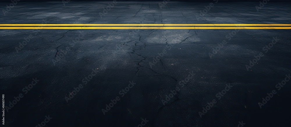 Aufkleber background of asphalt texture with yellow lines provides copy space image.