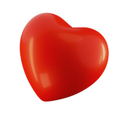 Red 3D Heart Icon Isolated for Love and Valentine’s Day Concepts