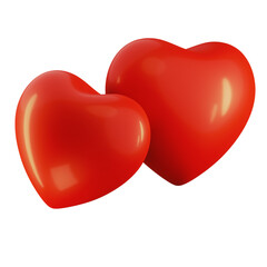 Red 3D Heart Icon Isolated for Love and Valentine’s Day Concepts