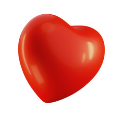 Red 3D Heart Icon Isolated for Love and Valentine’s Day Concepts