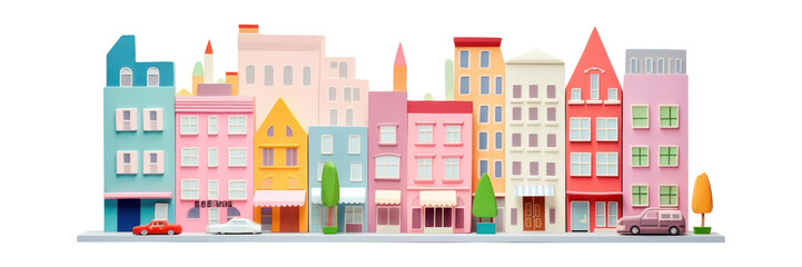 Fototapeta premium PNG Downtown paper Flat architecture.