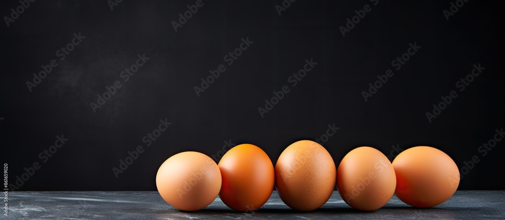 Leinwandbilder close-up of eggs on a dark backdrop with ample copy space image.