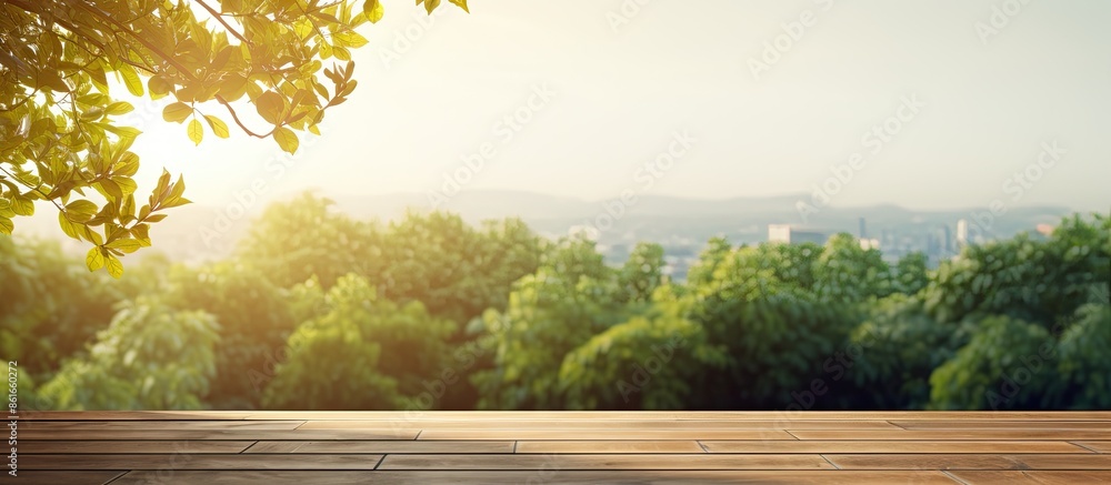 Poster blur nature background with balcony and terrace, providing ample copy space image.