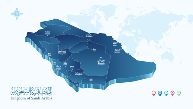 Saudi Arabia map vector, Abstract design vector
