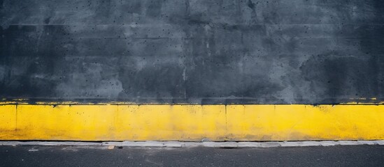 Fototapeta premium Background of asphalt texture with yellow lines provides copy space image.