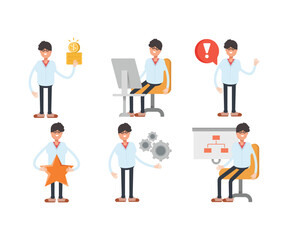 man characters in various poses vector illustration