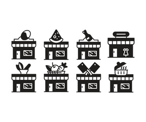 shop and grocery icons set vector illustration