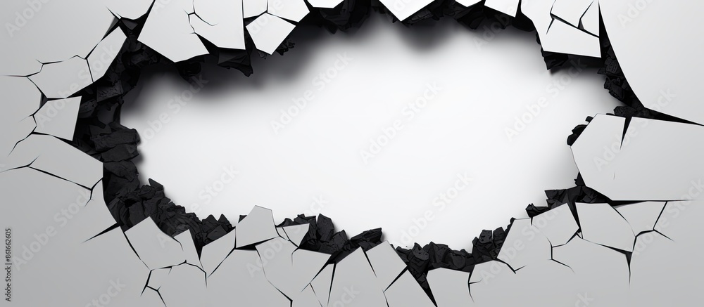 Aufkleber ripped black paper set against a white backdrop with room for an advertising message in the copy spa