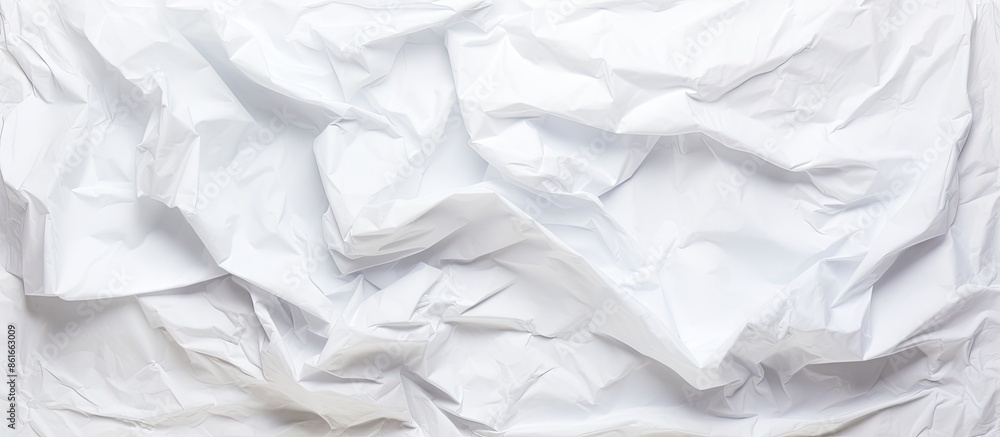 Poster a crumpled paper texture isolated on a white background for use as a copy space image.