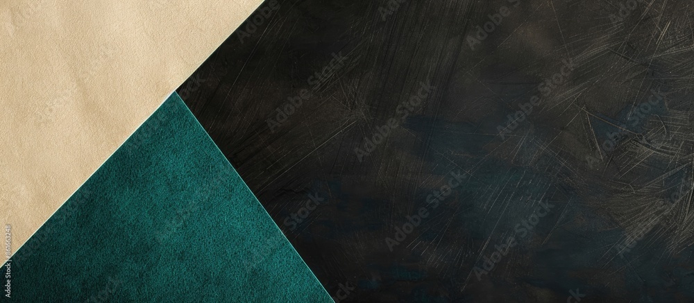 Aufkleber vintage abstract cardboard background in black with a white and emerald border, providing a presenta