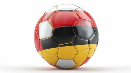 Fototapeta premium European Football Championship 2024, A soccer ball with the flag design of German on white background