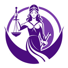 Modern and minimalist Law firm logo icon vector art illustration 
